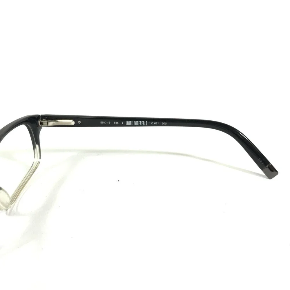 Karl Lagerfeld Eyeglasses Frames KL651 002 Black Clear Rectangular 55-16-145